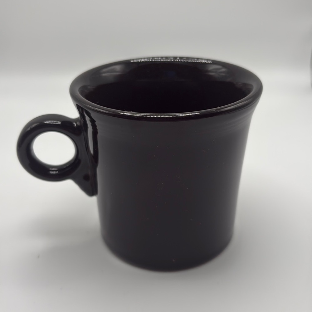 Fiesta black coffee mug ring handle